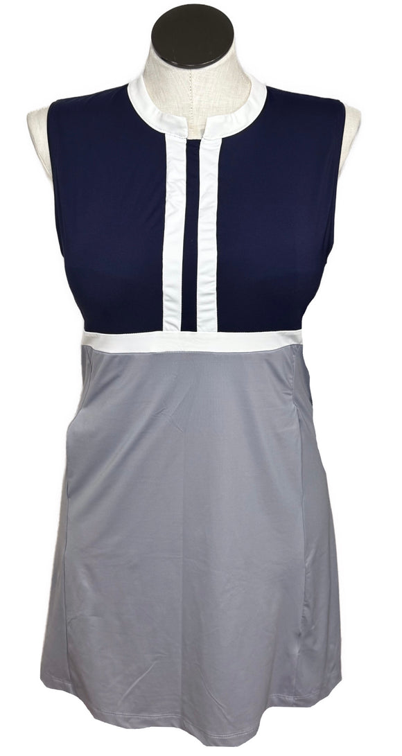 Kinona Navy, White & Gray Colorblock Dress MSP$159
