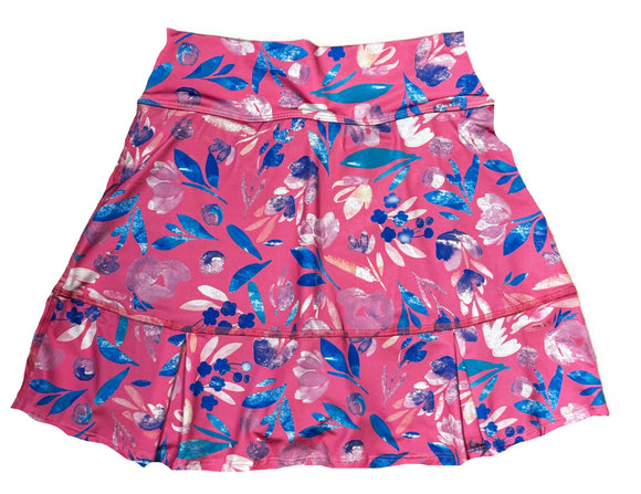 Dona Jo Pink and Blue Floral Stamp Skort Size S