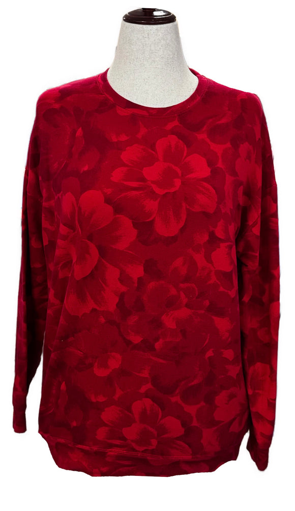 Athleta Women's Red Floral Crewneck Size S MSP$89