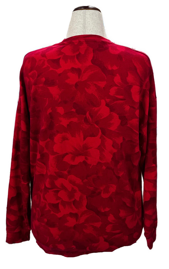 Athleta Women's Red Floral Crewneck Size S MSP$89