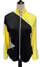New Jamie Sadock Yellow, Silver & Black Full-Zip Colorblock Jacket Size M-1