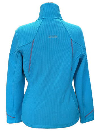 Spyder Women's Blue Waffleknit Full-zip Jacket w/Red Outlining Size L MSP$159 - 0