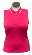 Tommy Bahama Everyday Active Pink w/ White Accent Stripe Collar Top Size L-1