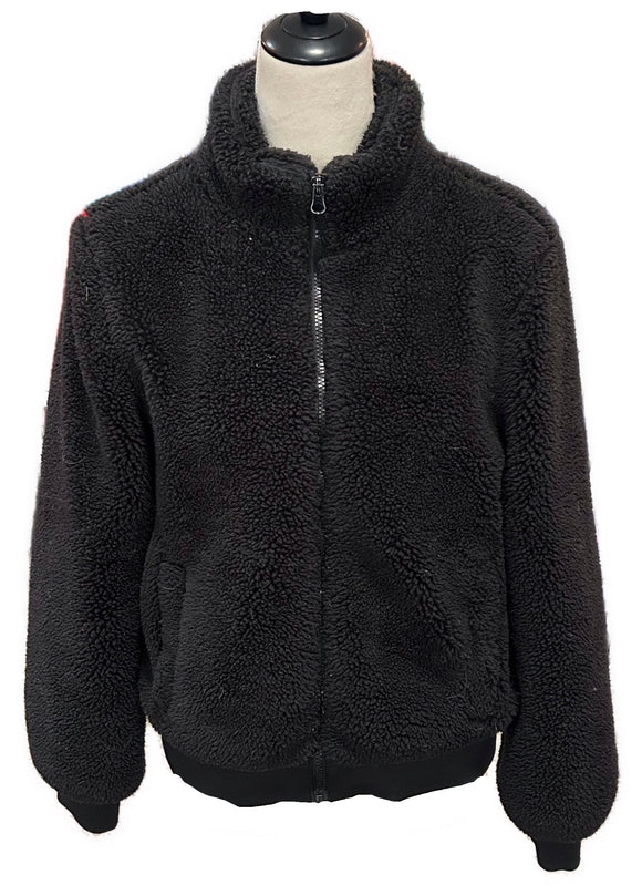 Zyia Active Black Teddy Sherpa Fleece Jacket Size M MSP$90