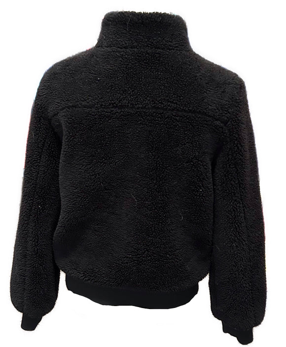 Zyia Active Black Teddy Sherpa Fleece Jacket Size M MSP$90
