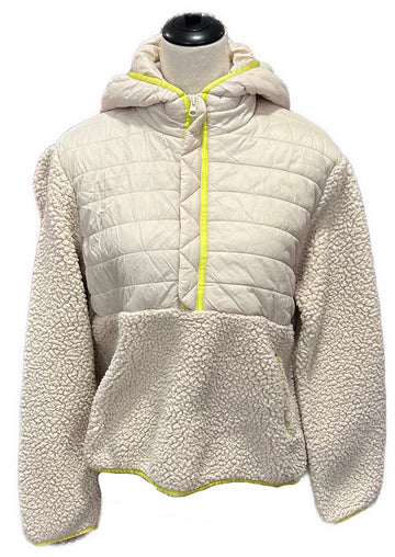 Love Tree Womne's Hodded Quilted Sherpa Pullover Size M