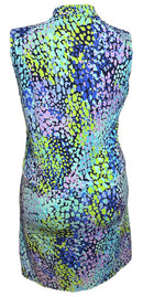 Ibkul Women's Blue, Purple & Navy Print Sleeveless Golf Dress Size M MSP$132-2