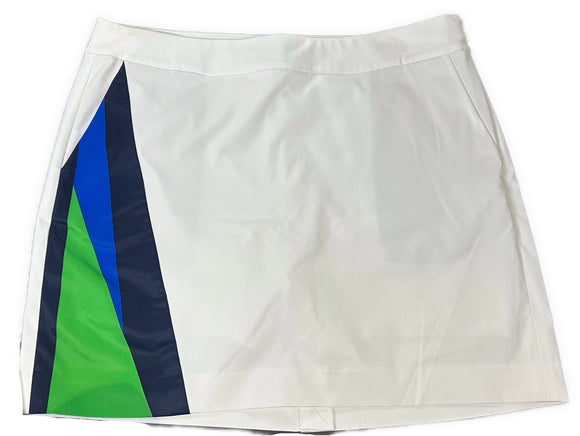 Polo Golf Ralph Lauren Women's White Golf Skort w/Navy & Green Accents Size 10