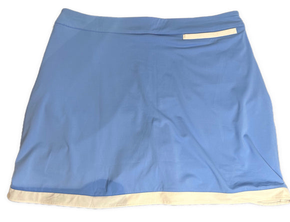 New Peter Millar Light Blue Golf Skort w/White Piping Size L MSP$99