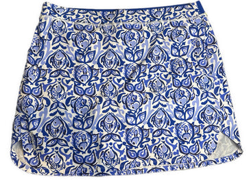 RLX Women's Blue Fish Patterned Golf Skort Size L MSP$138