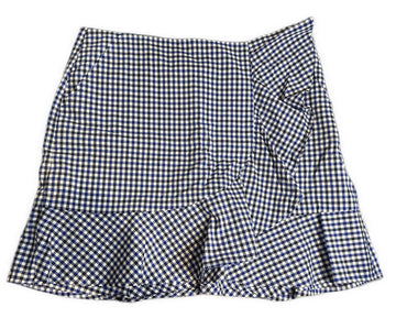 Polo Golf Ralph Lauren Women's Black & Navy Gingham Ruffled Golf Skort Size 10