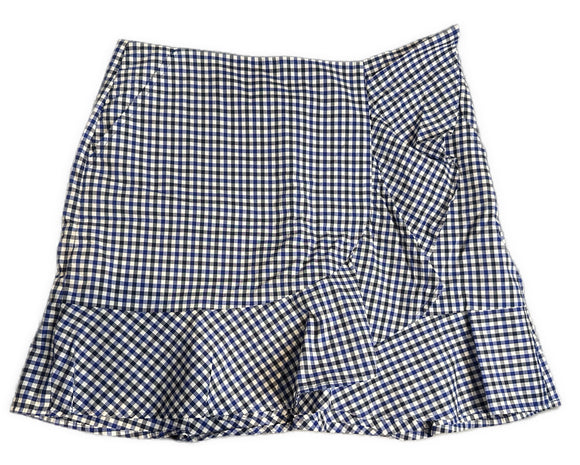 Polo Golf Ralph Lauren Women's Black & Navy Gingham Ruffled Golf Skort Size 10