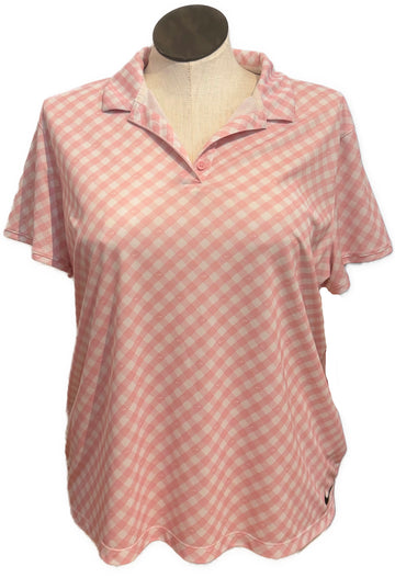 Nike Women's Pink & White Print Short Sleeve Golf Top Size XXL