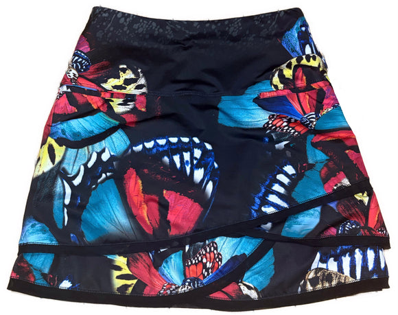 Lucky in Love Women's Black Butterfly Print Golf Skort Size S