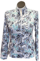New Tommy Bahama White, lea & Green Floral Golf Pullover Size L MSP$98-1