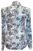 New Tommy Bahama White, lea & Green Floral Golf Pullover Size L MSP$98-2