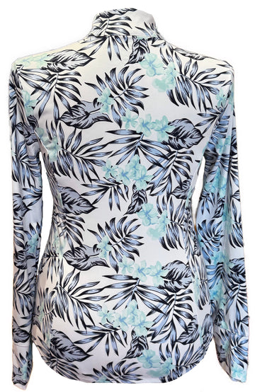 New Tommy Bahama White, lea & Green Floral Golf Pullover Size L MSP$98 - 0
