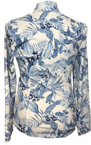 Tommy Bahama Women's White & Blue Tropical Print Golf Pullover Size L-2