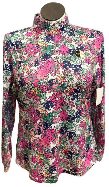 EP NY Multicolored Organic Floral Print Sun Shirt w/ Logo Size XL