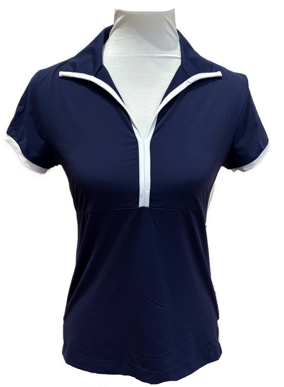Kinona Navy Polo w/ White Trim Size XS