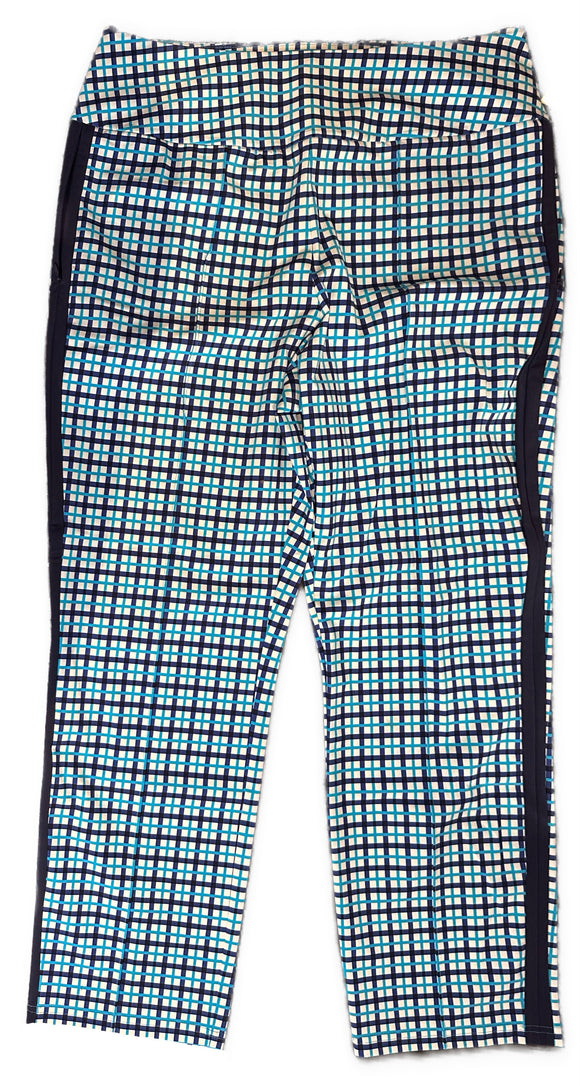 Kinona Women's Navy & Blue Plaid Golf Pants Size L