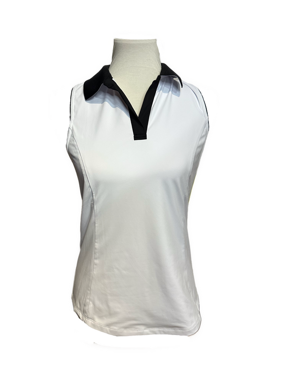 New Scratch Seventy Women's White & Black Corey Sleeveless Golf Top Size S MSP$75