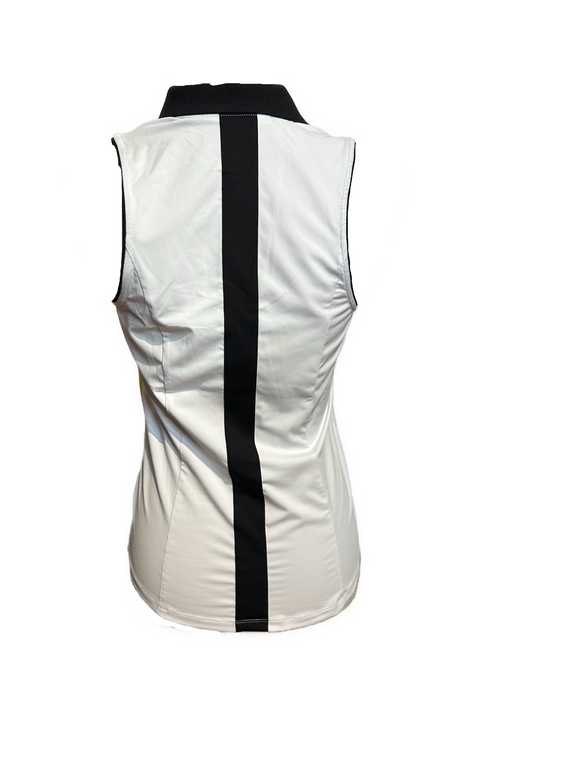 New Scratch Seventy Women's White & Black Corey Sleeveless Golf Top Size S MSP$75