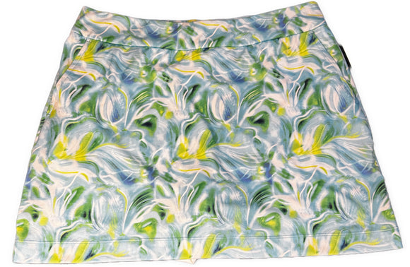 New EP NY Women's 16.5" Watercolor Print Skort - Aquatic Multi Size M MSP$102
