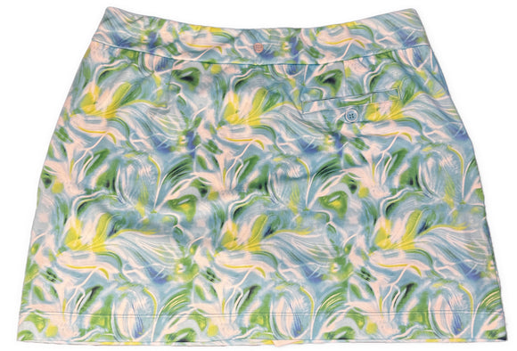 New EP NY Women's 16.5" Watercolor Print Skort - Aquatic Multi Size M MSP$102