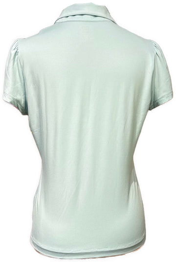 New EP NY Women's Short Sleeve Convertible Collar Polo - Bay Multi Size M MSP$84 - 0