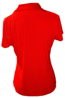 New EP NY Women's Short Sleeve Rib Polo w/Button Loop - Candy Apple Size M-2