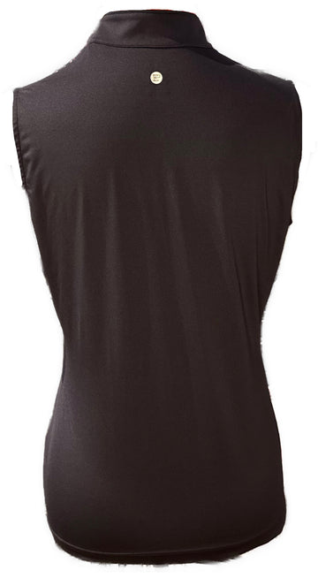 New EP NY Women's Sleeveless Bias Geo Dot Print Polo - Navy Multi Size M MSP$74 - 0