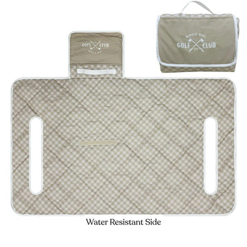 New Birdie Girl Gingham Neutral Golf Seat Cover
