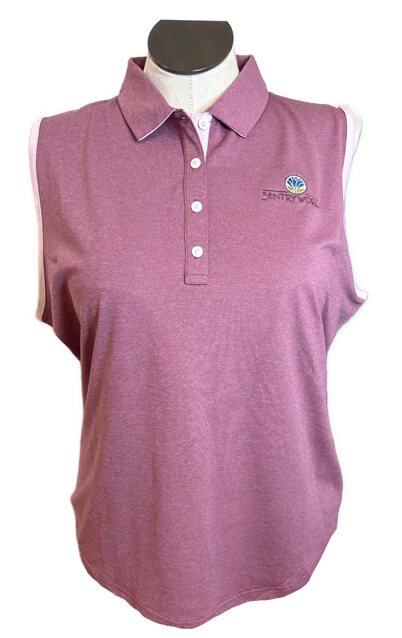 Footjoy Women's Purple Heathered Sleeveless Golf Top w/Logo Size XL