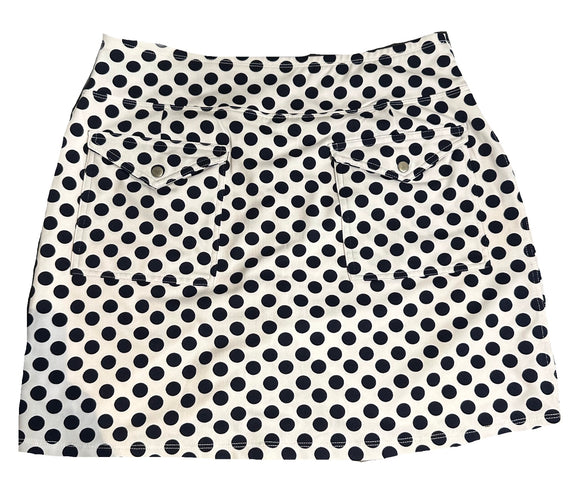 Jofit Women's White & Navy Polka Dot Golf Skort Size M