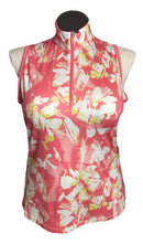 PGA Tour Women's Pink & White Floral Print Sleeveless Golf Top Size L-1