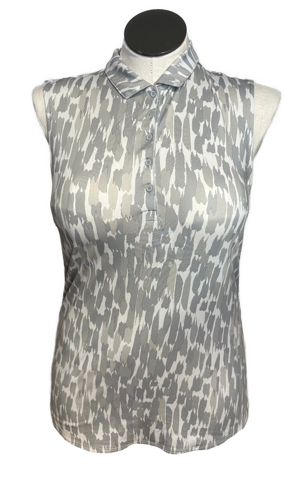 Puma Women's Gray & White Patterned Sleeveless Golf Top Size M