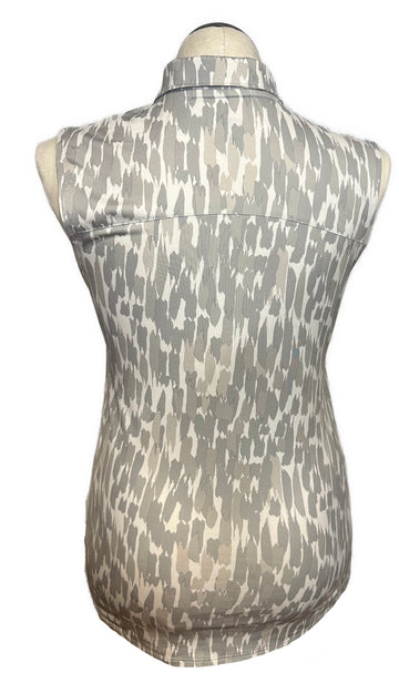 Puma Women's Gray & White Patterned Sleeveless Golf Top Size M - 0