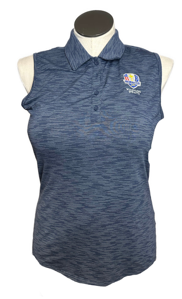 Adidas Women's Navy & Gray Print Sleeveless Golf Top w/Logo Size L