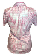 Greg Norman Women's White & Pink Patterned Short Sleeve Polo Size XL-2