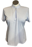 Greg Norman Women's White & Blue Print Short Sleeve Top Size XL-1