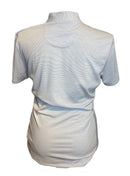 Greg Norman Women's White & Blue Print Short Sleeve Top Size XL-2