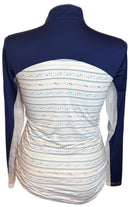San Soleil Blue & White Golf Clubs Print Sun Shirt Size M-2