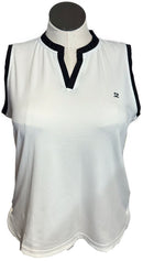Daily Sports Textured White Polo w/ Black Trim Size XL-1