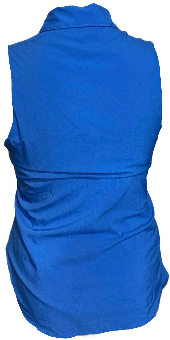 Peter Millar Royal Blue Sleeveless Top w/ Logo Size L