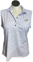 Peter Millar Golf Shoe & Accessories Print Sleeveless Polo w/ Logo Size XL-1