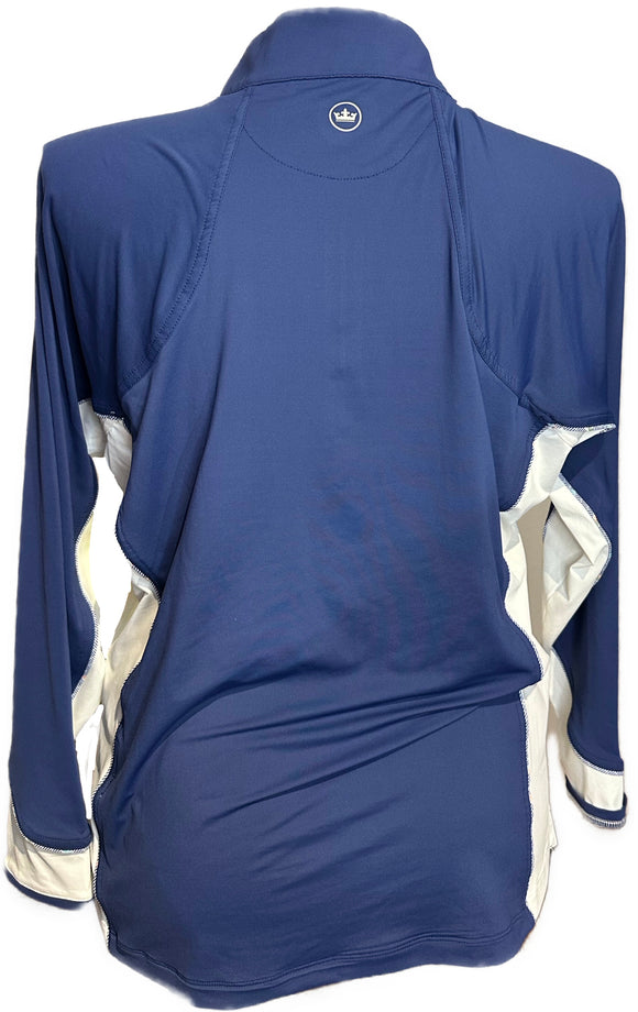 Peter Millar Navy & White Pullover w/ Orange Zipper Size XL