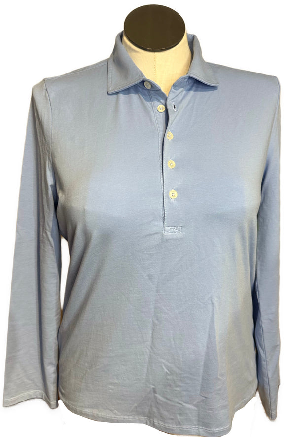 Renwick Periwinkle Long Sleeve Polo Size L