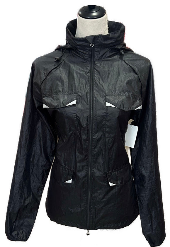 Women's Nike Full-Zip Black Running Rain Jacket w/Hood Size L