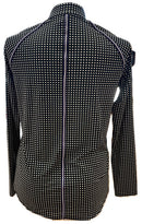 Belyn Key Black & White Gingham Zip Golf Pullover Size L MSP$138-2